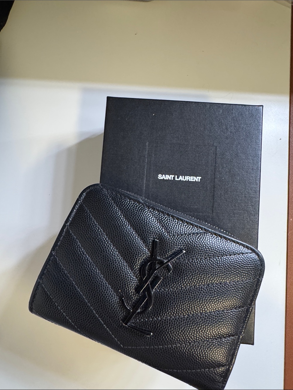 Authentic! Yves Saint Laurent Black Quilted Leather wallet - Picture 9 of 9